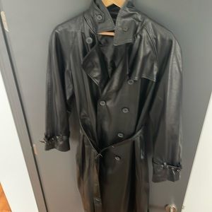 Urban outfitters faux leather trenchcoat